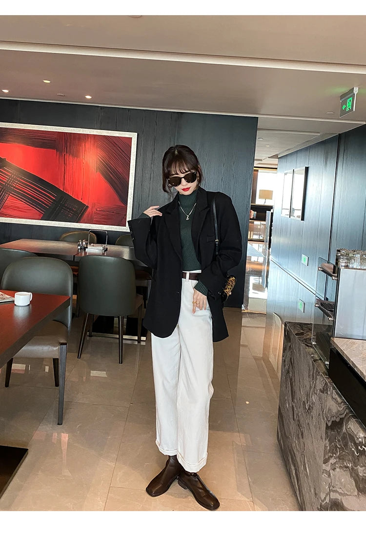 Elegant Solid Basic Knitted Tops Women Turtlneck Sweater Long Sleeve Casual