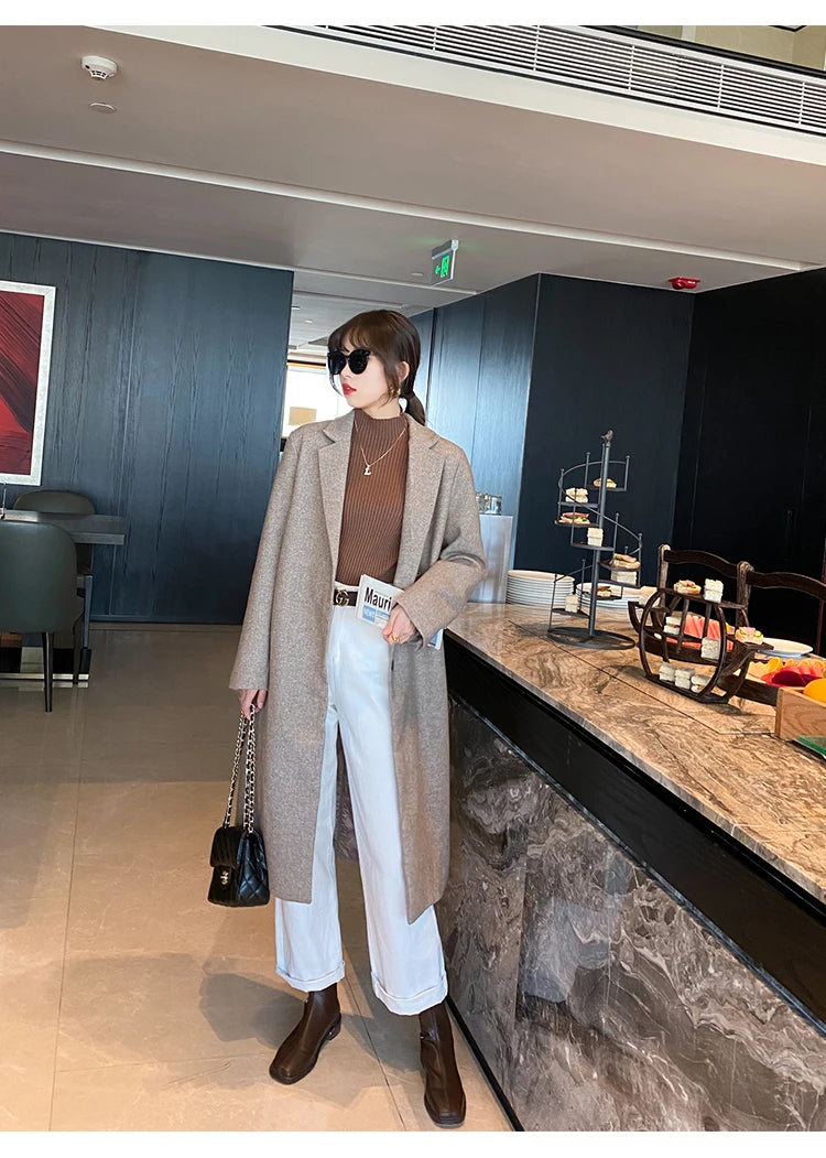 Elegant Solid Basic Knitted Tops Women Turtlneck Sweater Long Sleeve Casual
